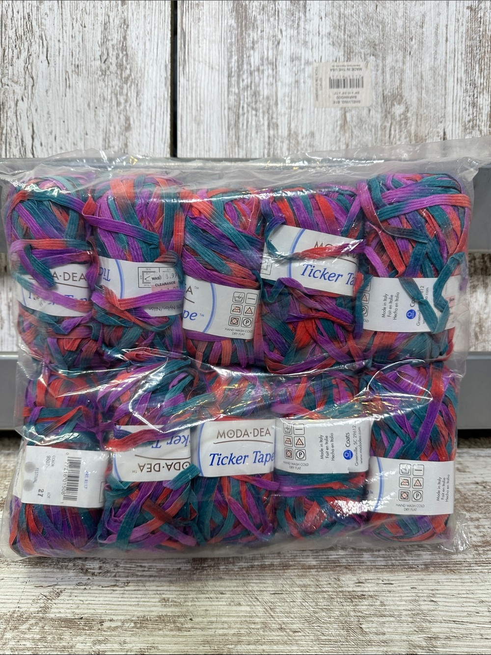 MODA•DEA Ticker Tape Multicolor Yarn - Teal, Purple & Coral